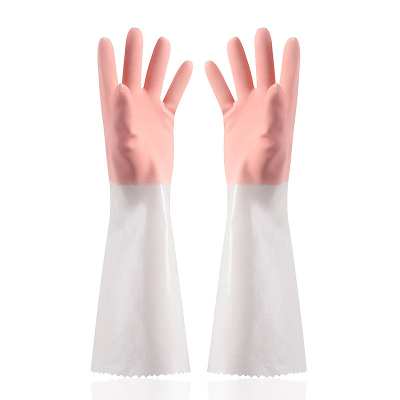 Dishwashing Gloves Durable All-In-One Padded Dishwashing And Clothes Washing Long Thickened Rubber Housework Cleaning Gloves - Korvel