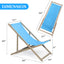Beach Sling Patio Chair Set of 2,Wooden Folding Outdoor Chairs for Outside 3 Level Height Adjustable, Portable Reclining Beach C - Korvel