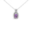 Collar de Colgante de Amatista y Diamante en Plata de Ley .925