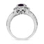 .925 Sterling Silver Amethyst and Diamond Accent Ring - Size 7