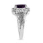 .925 Sterling Silver Amethyst and Diamond Accent Ring - Size 7
