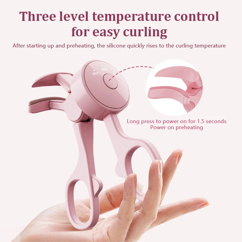 Electric Eyelash Curler Charging Model Fast Heating Portable Eye Lash Perm Shaping And Lasting Curling Thermal Eyelash Clip - Korvel