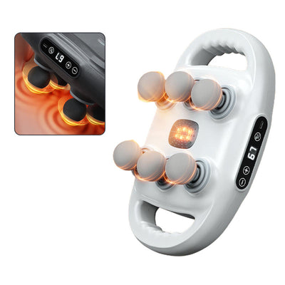 Vibrator Heated Fascial Gun Kneading Massage 6 Head Back Massage Gun For Muscles - Korvel