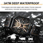 POEDAGAR Fashion Men Luxury Wristwatches Chronograph Luminous Waterproof Date Man Watch Square Dial Leather Quartz Men's Watches - Korvel