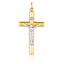 Colgante de Cruz de Oro de Dos Tonos de 14k