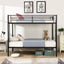 Premium Bunk Bed with Dual Ladders and Guardrail - Black