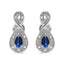.925 Sterling Silver Pear Sapphire & Diamond Accent Infinity Drop Earrings