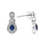.925 Sterling Silver Pear Sapphire & Diamond Accent Infinity Drop Earrings