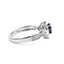Anillo Halo de Zafiro y Diamante en Plata de Ley .925 - Talla 7.5