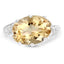 Bague en argent sterling avec citrine et topaze blanche de 4,63 carats