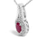 .925 Sterling Silver Red Ruby and Diamond Accent Pendant Necklace