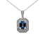 Pendentif en argent sterling 0,925 avec topaze bleue et accents de diamant