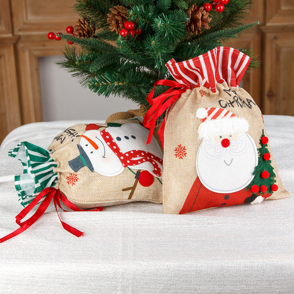 Sacs Cadeaux en Jute Premium pour Célébrations de Noël