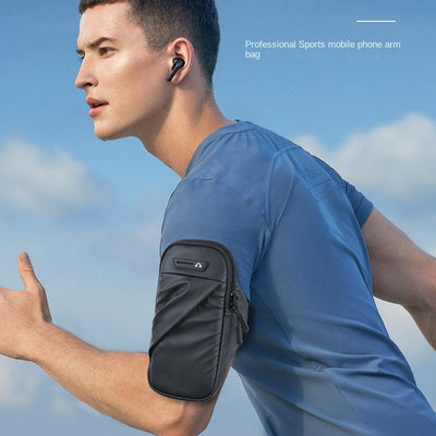 Sports running mobile arm bag, women's fitness wrist bag, breathable PU arm strap, outdoor cycling men's arm cover, mobile phone - Korvel