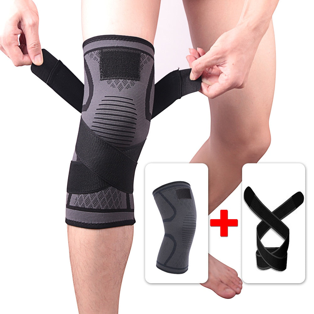 1PC New Band Removable Pressurized Knee Pads Braces Knee Support Crossfit Fitness Running Sports Knee Protector Knee Sleeve - Korvel