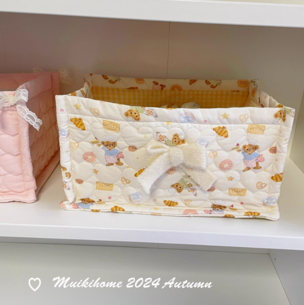 Quilted ins storage basket desktop good item storage cute storage frame - Korvel
