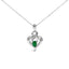 Collier Pendentif Cœur en Émeraude et Diamant en Argent Sterling .925 - 18 Pouces