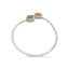 .925 Sterling Silver Yellow Citrine & Diamond Accent Bangle Bracelet