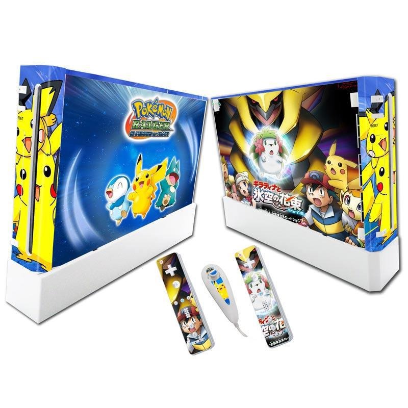 Stylish Wii Console Stickers - Hello Kitty & Pikachu Designs