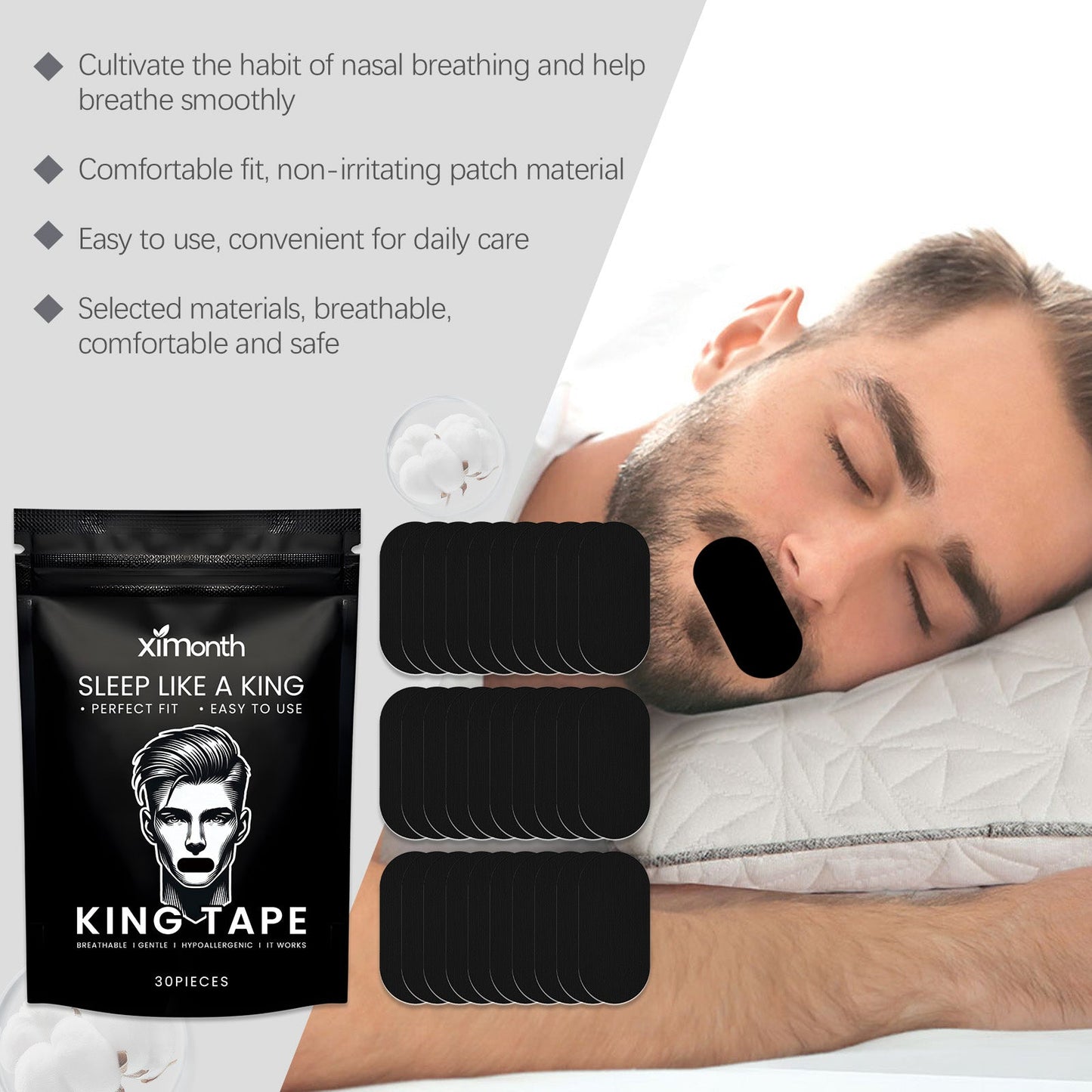 Breathable Anti-Snoring Mouth Tape for Comfortable Sleep