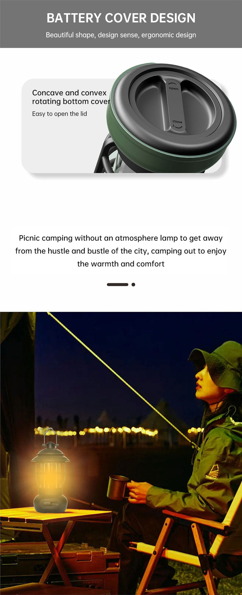 Vintage USB Camping Light for Outdoor Ambience