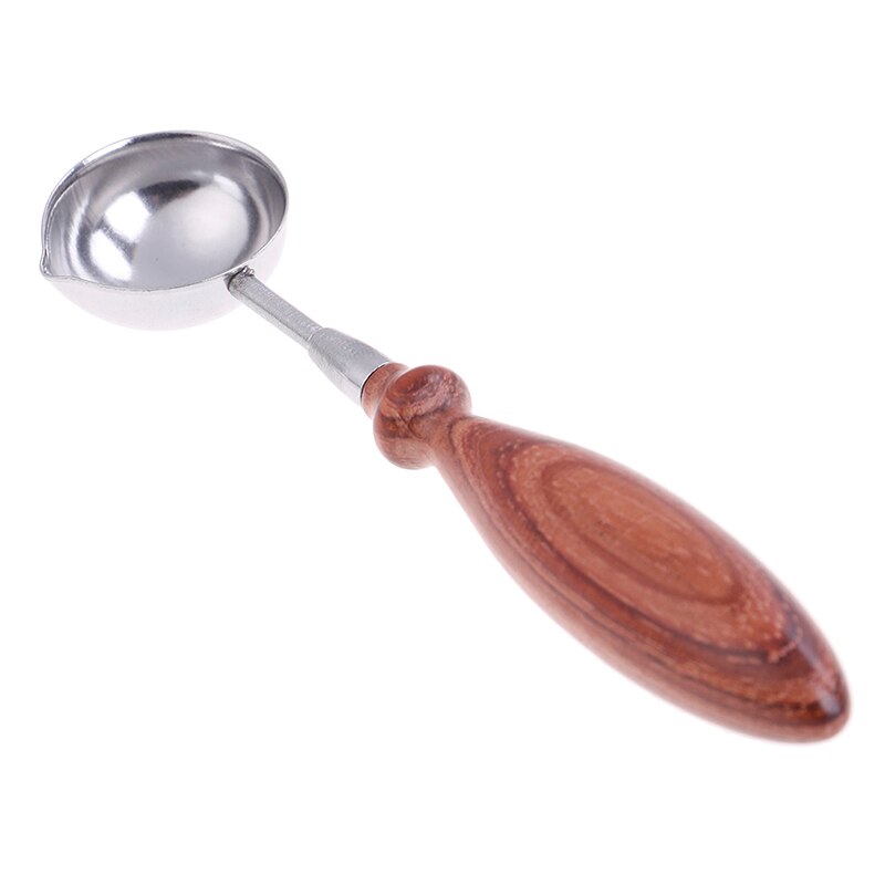 Cuchara de Sellado de Cera con Mango de Madera Retro para Manualidades