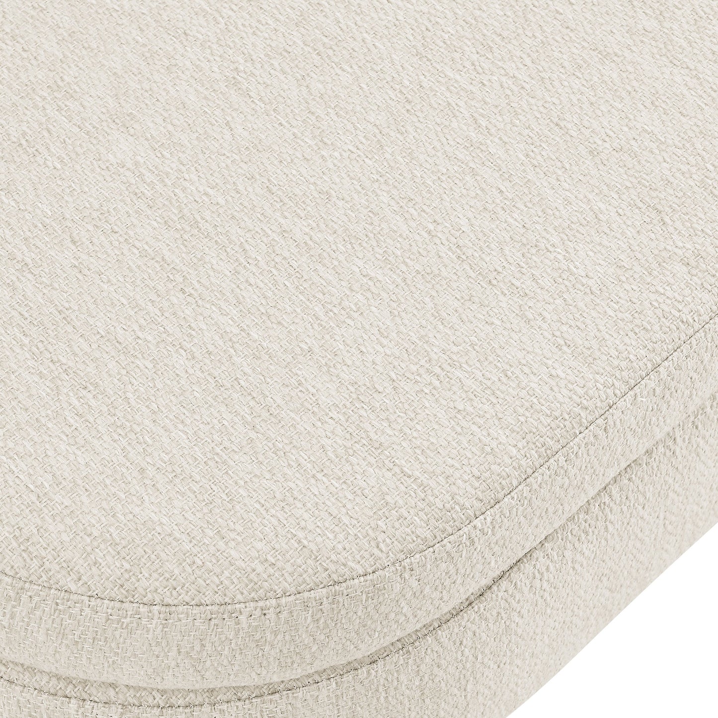 Ottoman Oval Storage Bench Rubber Wood Legs Beige(43.5"x16"x16") - Korvel