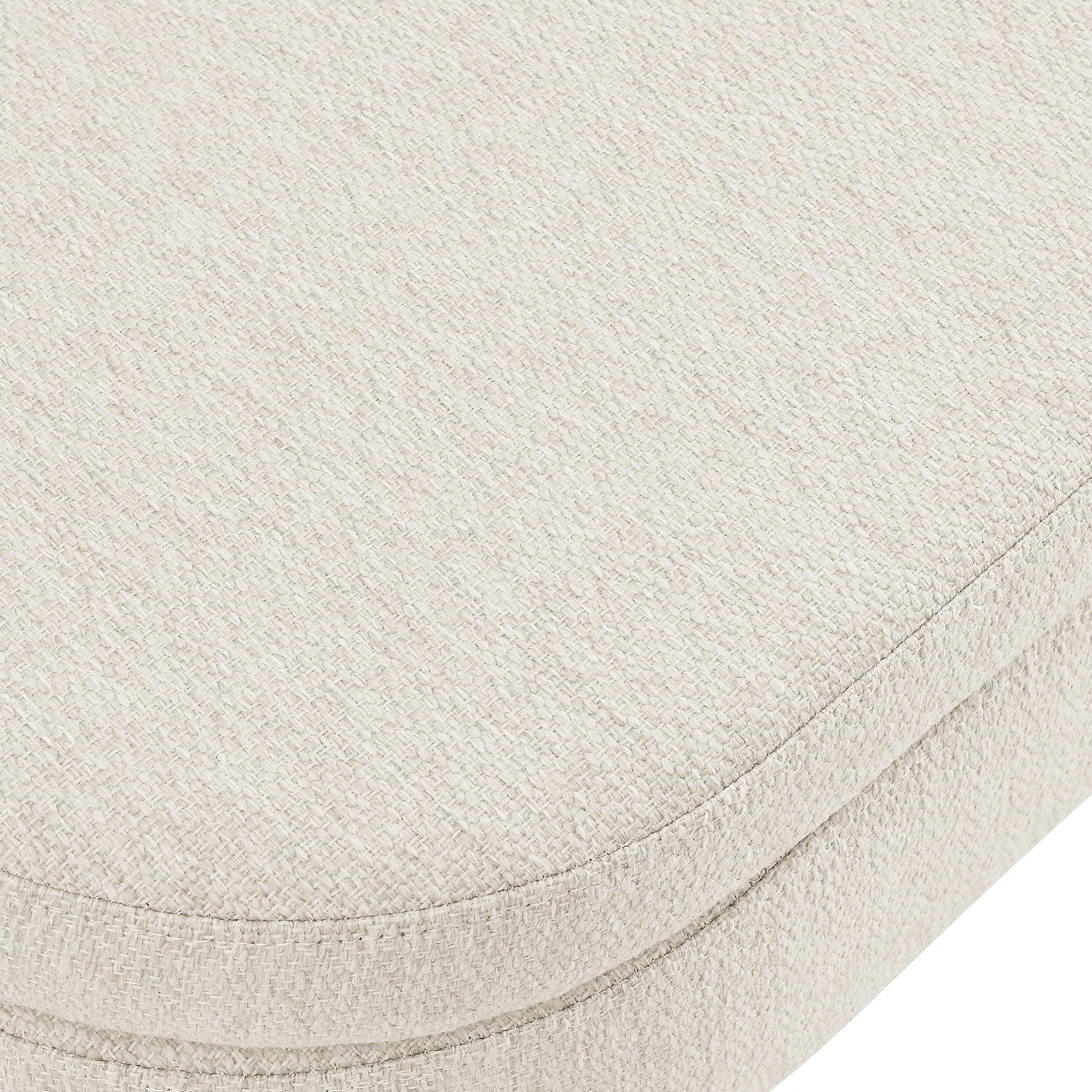 Ottoman Oval Storage Bench Rubber Wood Legs Beige(43.5"x16"x16") - Korvel