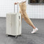 Luggage Set 4 pcs (20"/24"/29"/Travel Bag), PC+ABS Durable Lightweight Luggage with Collapsible Cup Holder、 TSA Lock, White - Korvel