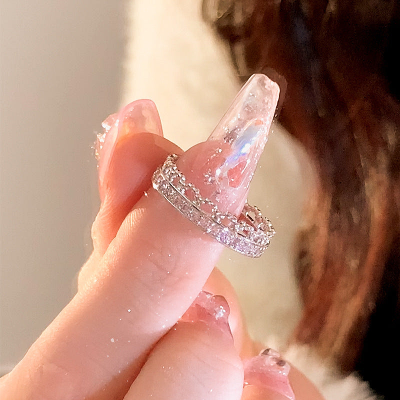 Anillo de Diamante de Circonita de Color Dopamina Love para Mujeres