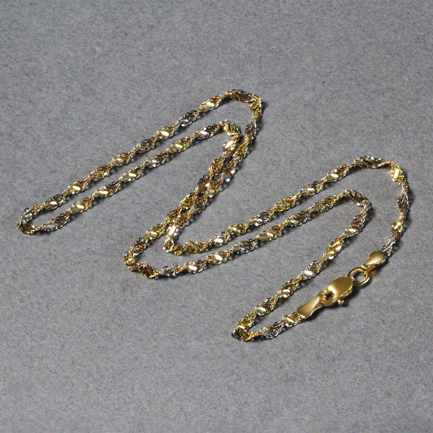 Chaîne Singapore en or bicolore 14k - Largeur de 2,0 mm