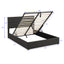 Lit plateforme queen rembourré avec rangement - Gris