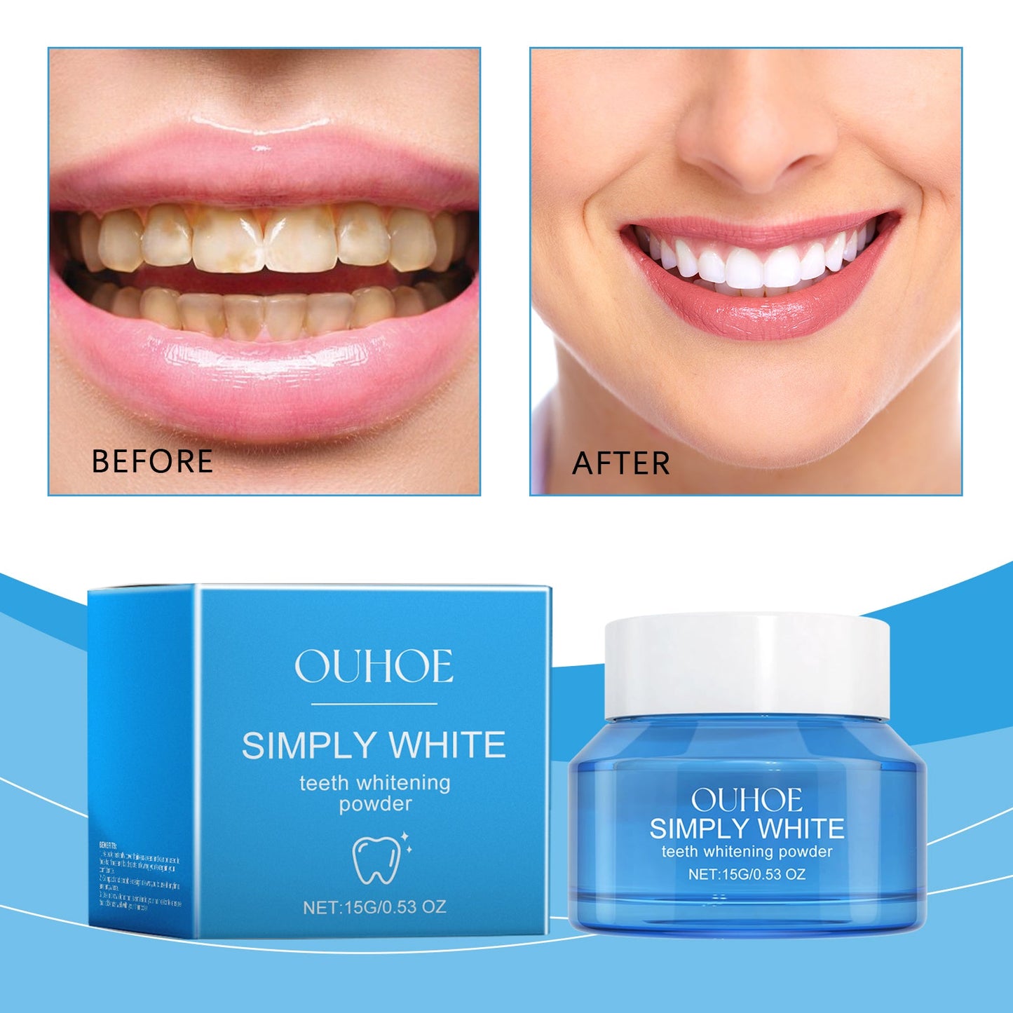 Teeth Beauty Powder, Mouth Cleaning Care Teeth Cleaning Smile Odor Care Powder - Korvel