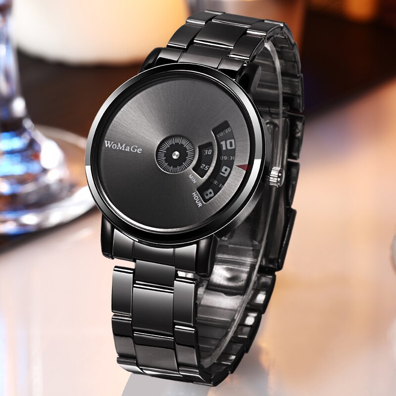 WoMaGe Fashion Watch Men Watches Stainless Steel Creative Men's Watches Male Wristwatch Luxury Mens Clock reloj mujer bayan saat - Korvel