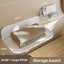 New Foldable Punch - Free Wall - mounted Plastic Floating Shelf for Bathroom and Toilet, Ideal for Towel and Clothes Storage - Korvel