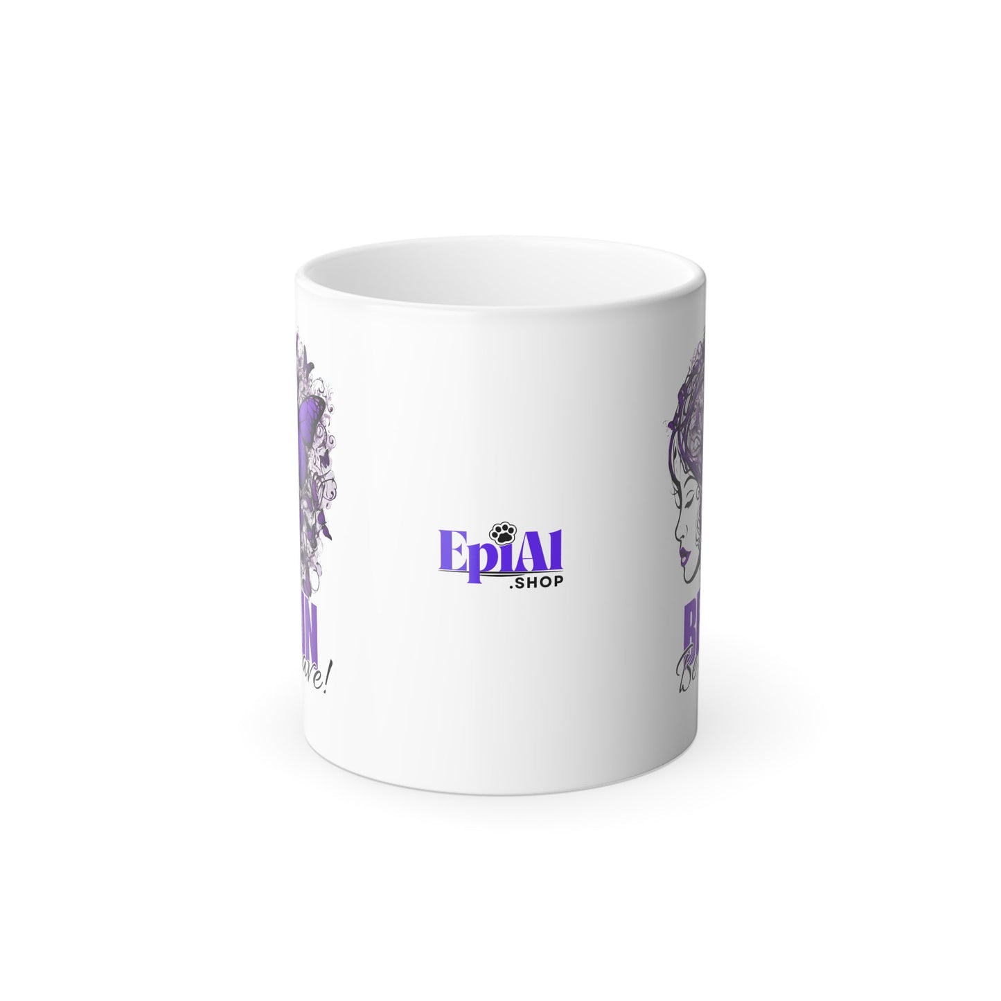 Mug color morphing Beautiful Brain Be Brave, 11oz