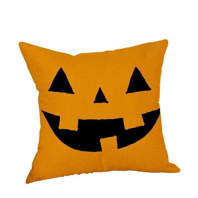 Truc of behandelen/pompoen print Happy Halloween Sierkussen Cover Kussen Case brief print Kussensloop Kussenhoes - Korvel