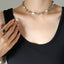Elegant Freshwater Pearl Titanium Steel Necklace