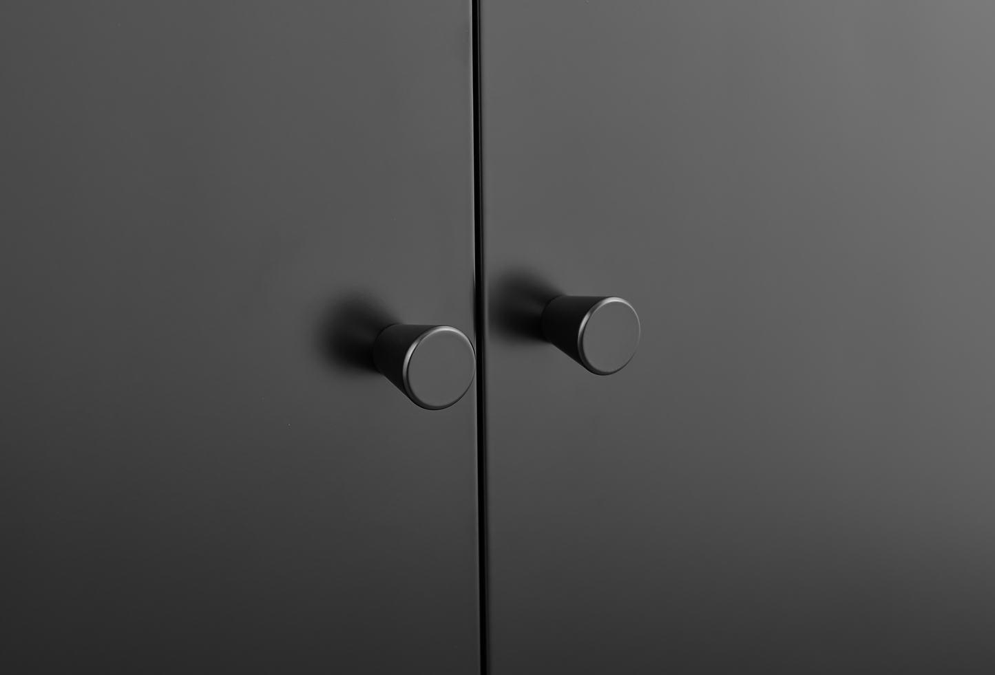 Elegant Black Kitchen Buffet Server Table with Doors