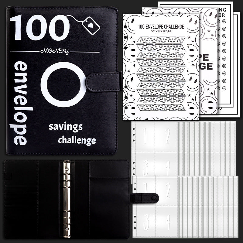 100 Envelope Challenge Binder Couple Save Money Challenge Envelope Sheet Pocket Book - Korvel