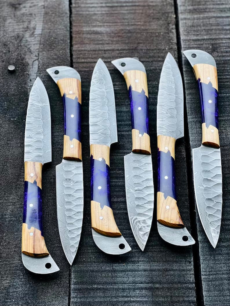 Premium Japanese Chef Knife Set – 13" Handcrafted Stainless Steel Knife with Olivewood Handle & Leather Sheath - Korvel