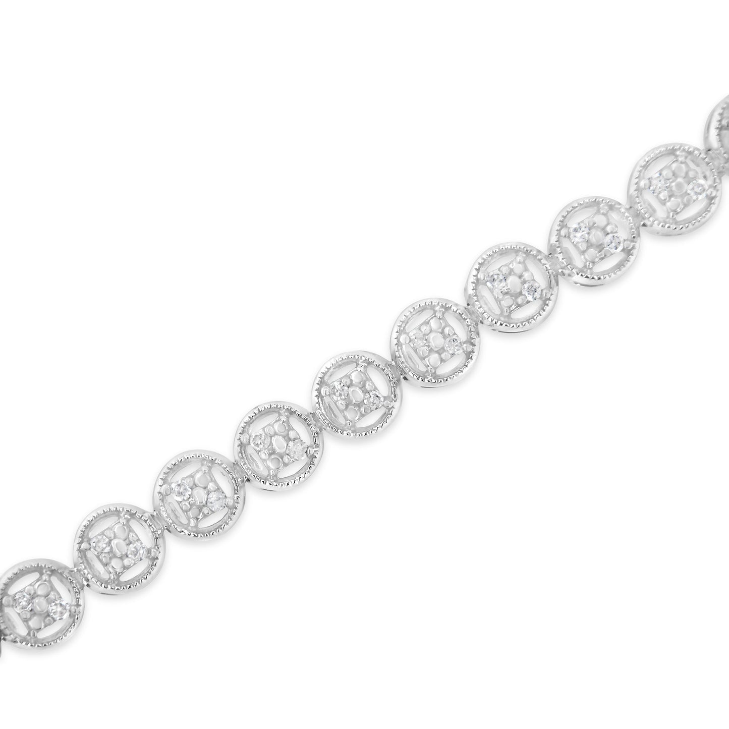 Bracelet en diamant tennis en argent sterling plaqué or rose 14K