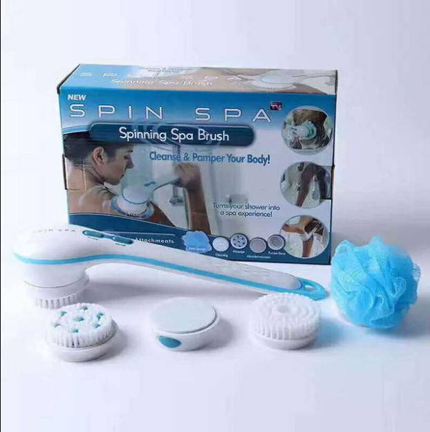 Electric Bath Brush Back Body Bath Shower Sponge Scrubber Brushes With Handle Exfoliating Scrub Skin Massager Exfoliation Bathroom Brush - Korvel