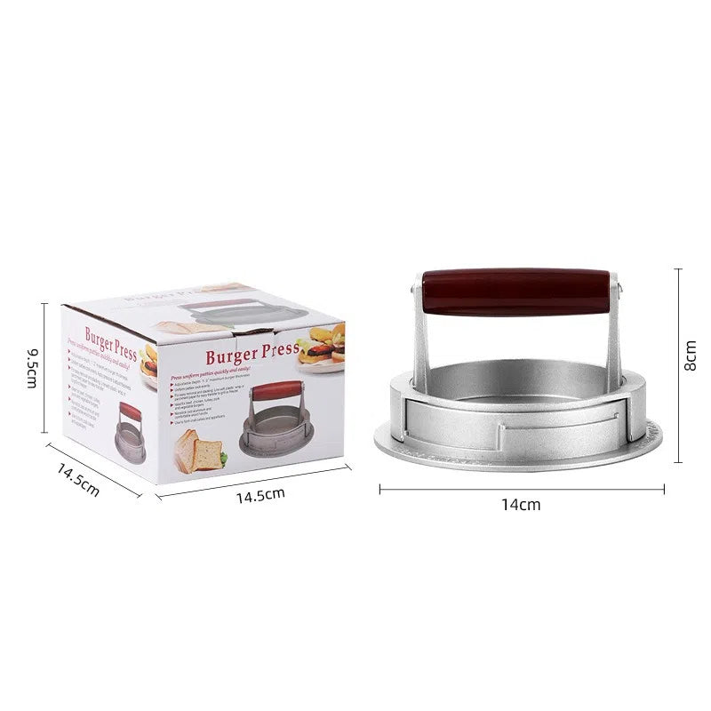 DIY rotary meat patty press three in one adjustable household aluminum alloy hamburger meat press mold manual - Korvel