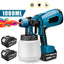 1000ML Electric Spray Gun High Power Cordless Paint Sprayer HVLP Auto Furniture Steel Coating Airbrush For Makita 21V Battery - Korvel