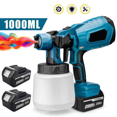 1000ML Electric Spray Gun High Power Cordless Paint Sprayer HVLP Auto Furniture Steel Coating Airbrush For Makita 21V Battery - Korvel