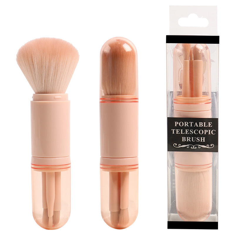 4-in-1 Makeup Brush Beauty Tool Mini Eye Brush Complexion Retractable Makeup Brush Portable Makeup Brush - Korvel