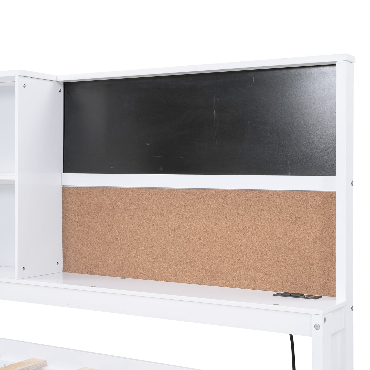 Cama nido elegante de tamaño twin con almacenamiento y cama extraíble - Blanca