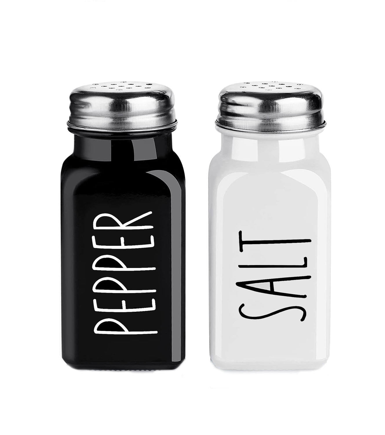 Black and white seasoning jar pepper salt bottle seasoning box square glass - Korvel