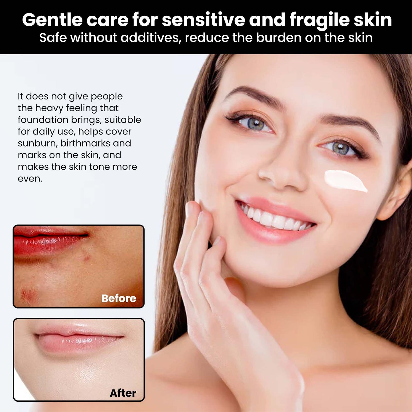 Moisturizing Toning Cream, Light Makeup To Hide Spots Hydrating Moisturizing Beauty Brightening Cream For Lazy Skin - Korvel